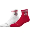 Strideline Men's And Women's 2-pack Ohio State Buckeyes Premium Knit Half Calf Socks Set In White