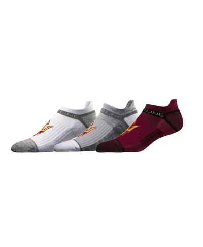Strideline Men's And Women's 3-pack Arizona State Sun Devils Premium Low Ankle Socks Set In Transparent