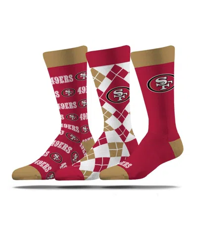 Strideline Men's And Women's 3-pack San Francisco 49ers Business Knit Crew Socks In Multi