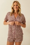 Stripe & Stare Bedshort Set In Neutral