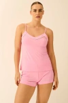 Stripe & Stare Cami & Short Set In Pink