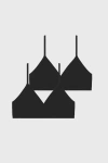Stripe & Stare Crossover Bra Two Pack In Black