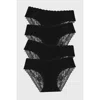 Stripe & Stare Eco Lace Original Knicker Four Pack In Black