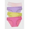Stripe & Stare Eco Lace Original Knicker Four Pack In Multi