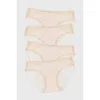 Stripe & Stare Eco Lace Original Knicker Four Pack In Neutral