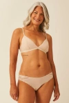Stripe & Stare Eco Lace Padded Triangle Bra & Original Knicker Set In Neutral