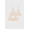 Stripe & Stare Eco Lace Triangle Two Pack In Neutral