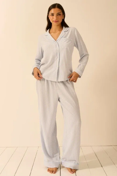 Stripe & Stare Ecovero Pyjama Bottoms In White