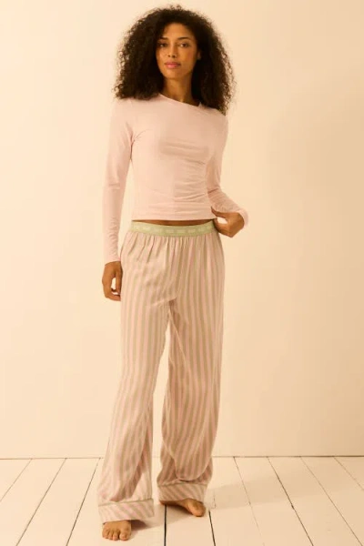 Stripe & Stare Ecovero Pyjama Bottoms In Neutral