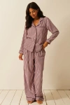 Stripe & Stare Ecovero Pyjama Bottoms In Pink