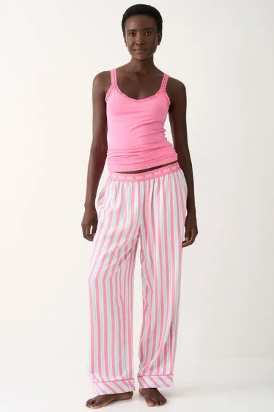 Stripe & Stare Ecovero Pyjama Bottoms In Pink