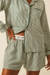 Stripe & Stare Ecovero Pyjama Shorts In Green