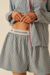 Stripe & Stare Ecovero Pyjama Shorts In Blue