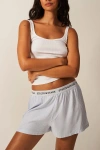 Stripe & Stare Ecovero Pyjama Shorts In Blue Stripe