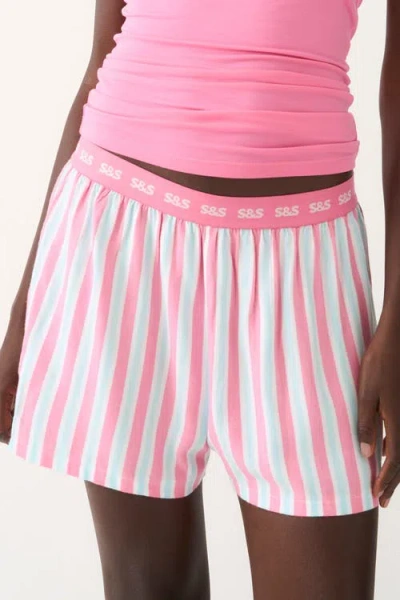 Stripe & Stare Ecovero Pyjama Shorts In Multi