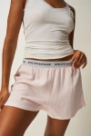 Stripe & Stare Ecovero Pyjama Shorts In Pink Stripe
