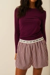 Stripe & Stare Ecovero Pyjama Shorts In Red