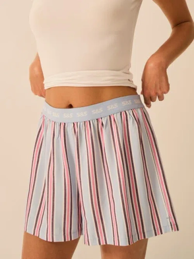 Stripe & Stare Ecovero Pyjama Shorts In Multi