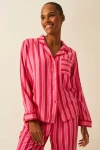 Stripe & Stare Ecovero Pyjama Top In Pink