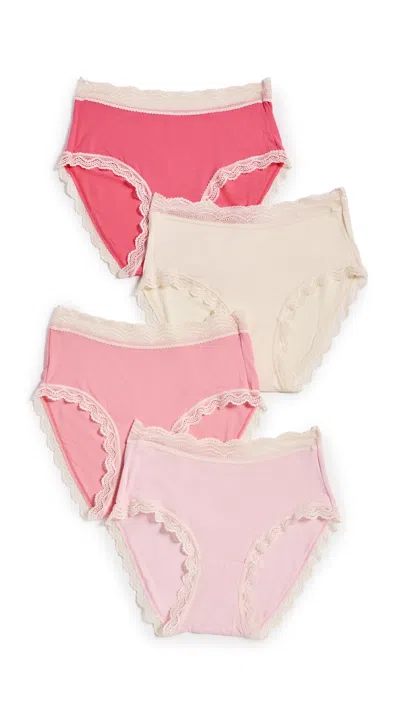 Stripe & Stare High Rise Briefs 4 Pack Coconut Ice In Pink