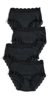 Stripe & Stare High Rise Knicker 4 Pack In Black