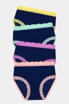 Stripe & Stare High Rise Knicker Four Pack In Blue