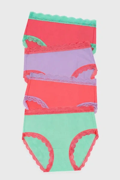 Stripe & Stare High Rise Knicker Four Pack In Multi