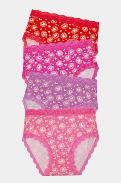 Stripe & Stare High Rise Knicker Four Pack In Multi