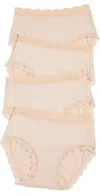 Stripe & Stare High Rise Knicker Four Pack In Sand