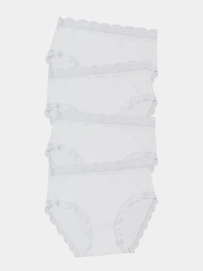 Stripe & Stare High Rise Knicker Four Pack In White
