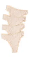 Stripe & Stare High Waisted Thong Four Pack Sand In Sand