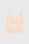 Stripe & Stare Lace Plunge Two Pack In Black
