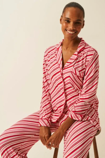 Stripe & Stare Long Pyjama Set In Multi