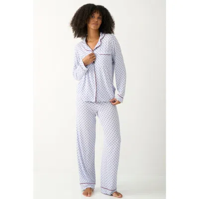 Stripe & Stare Long Pyjama Set In Icons Mini Heart