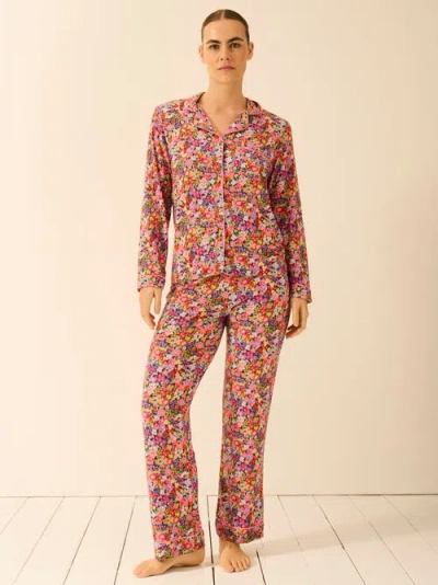 Stripe & Stare Long Pyjama Set In Multi