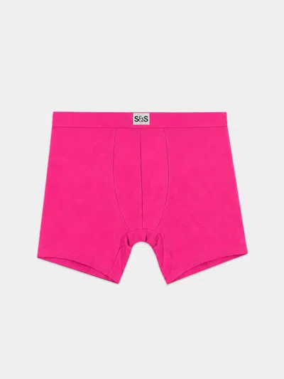 Stripe & Stare Men's Boxer In Rose