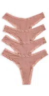 Stripe & Stare Mocha Thong 4-pack Box In Mocha