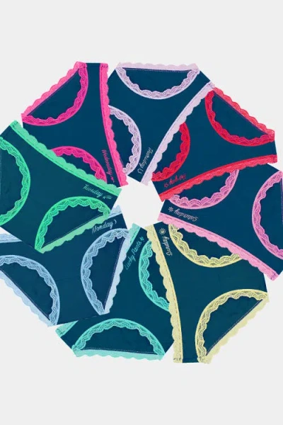Stripe & Stare Original Knicker Eight Pack In Midnight Days Of The Week