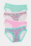 Stripe & Stare High Rise Knicker Four Pack In Multi