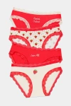 Stripe & Stare Original Knicker Four Pack In Red