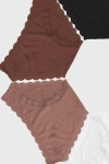 Stripe & Stare Original Knicker Four Pack In Mocha Essentials
