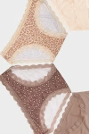 Stripe & Stare Original Knicker Four Pack In Neutral Leopard