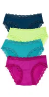 Stripe & Stare Original Knicker Four Pack Peacock Brights In Multi