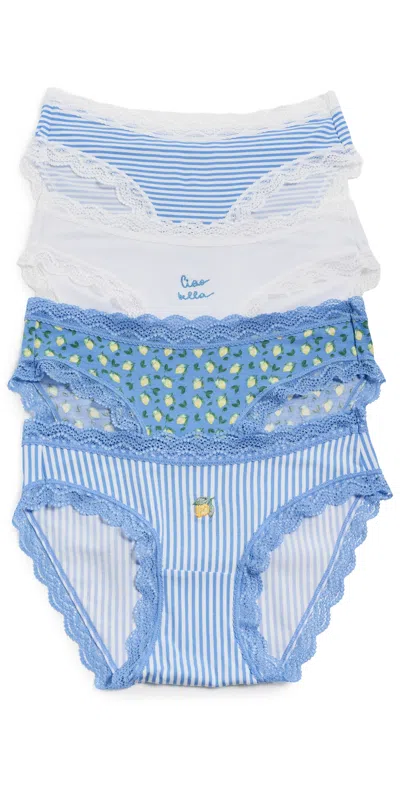 Stripe & Stare Original Knicker Panties Four Pack Ciao Bella In Multi