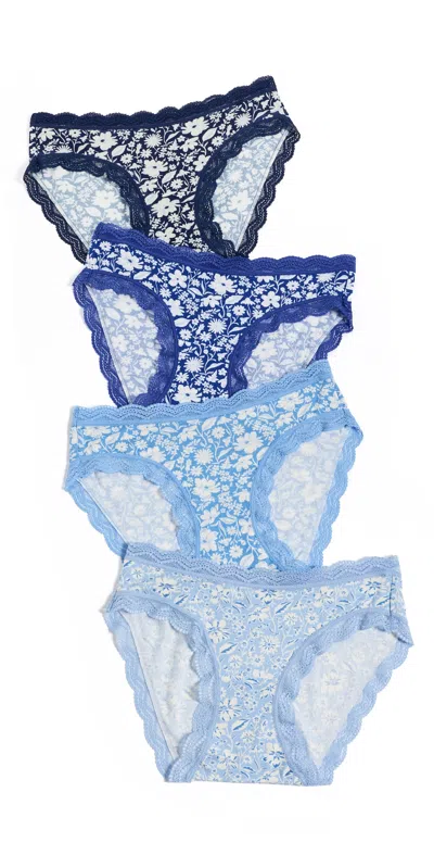Stripe & Stare Original Knicker Panties Four Pack Cornflower Petals In Multi