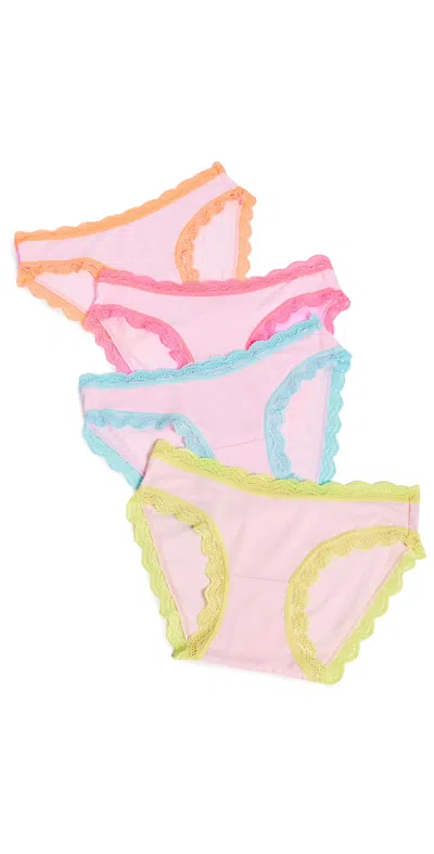 Stripe & Stare Original Knicker Panties Four Pack Neon Kiss In Multi