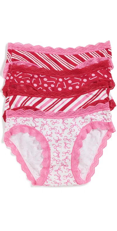Stripe & Stare Original Knickers 4 Pack Candy Cane Wishes In Pink