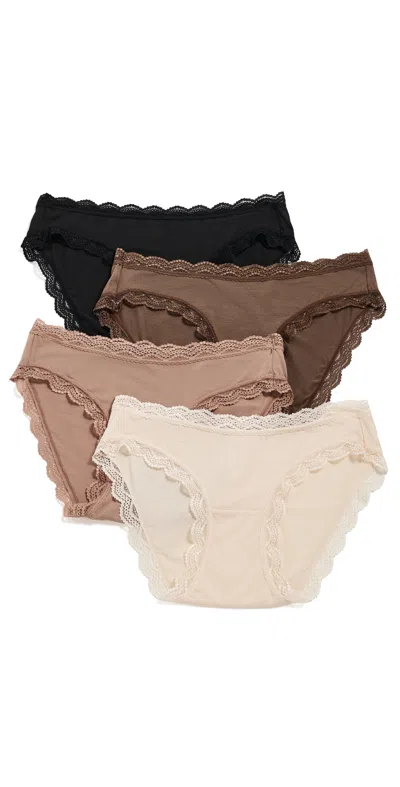 Stripe & Stare Original Knickers 4-pack Latte Essentials In Animal Print