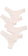 Stripe & Stare Pink-a-boo Thong 4-pack In Sand