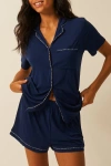 Stripe & Stare Short Pyjama Set In Blue